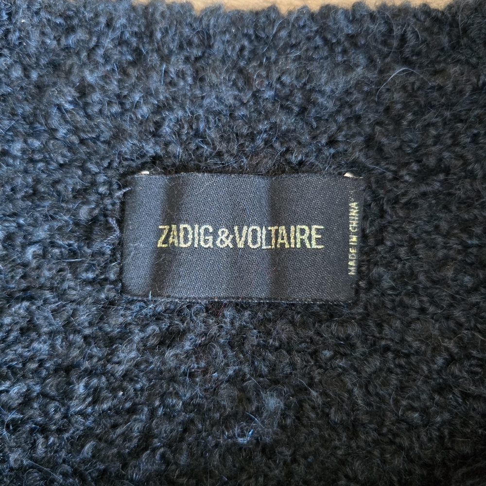 Zadig & Voltaire Athina Ma Oversized Textured Knit Wool Blend Sweater One Size - Picture 13 of 14